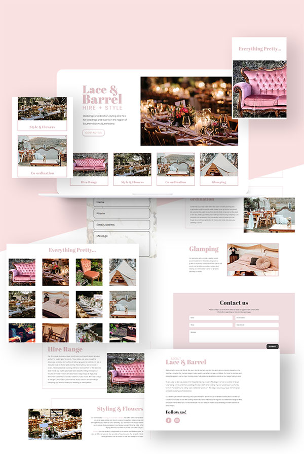 Lace and Barrel Website Design